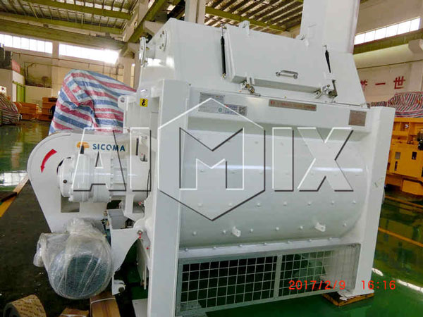 AIMIX SICOMA Twin Shaft Concrete Mixer of HZS60 Concrete Batching Plant was Send to Sri Lanka