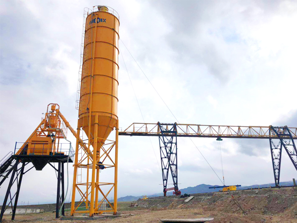 HZS50 stationary concrete batching plant Uzbekistan
