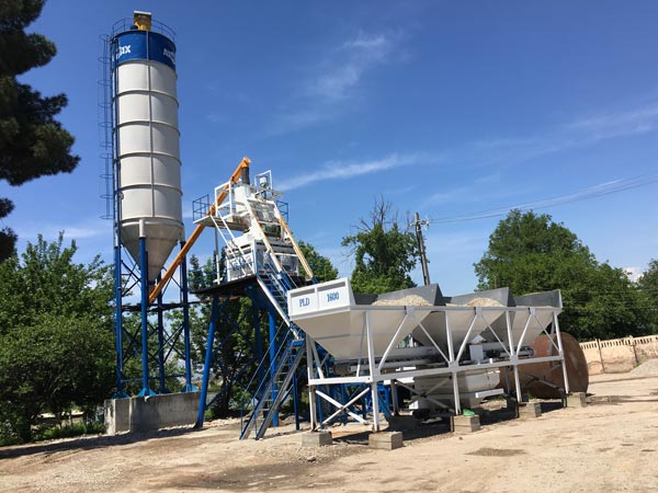 HZS50 stationary concrete plant Tajikistan