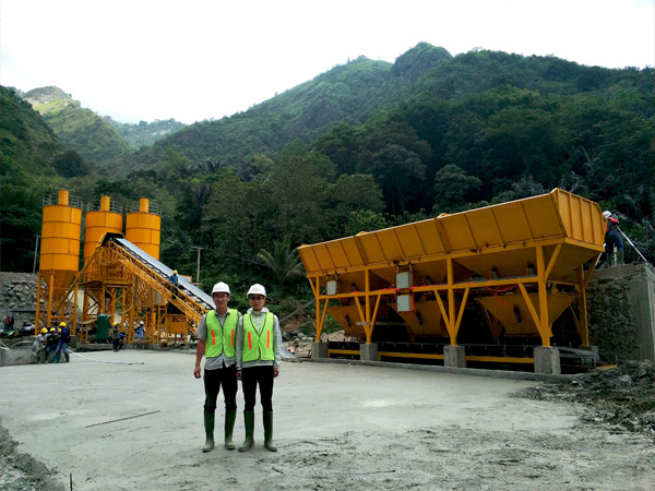 Test Run Of Dry Concrete Batching Plant Indonesia