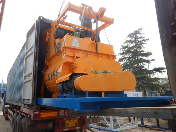 shipment of twin shaft concrete mixer