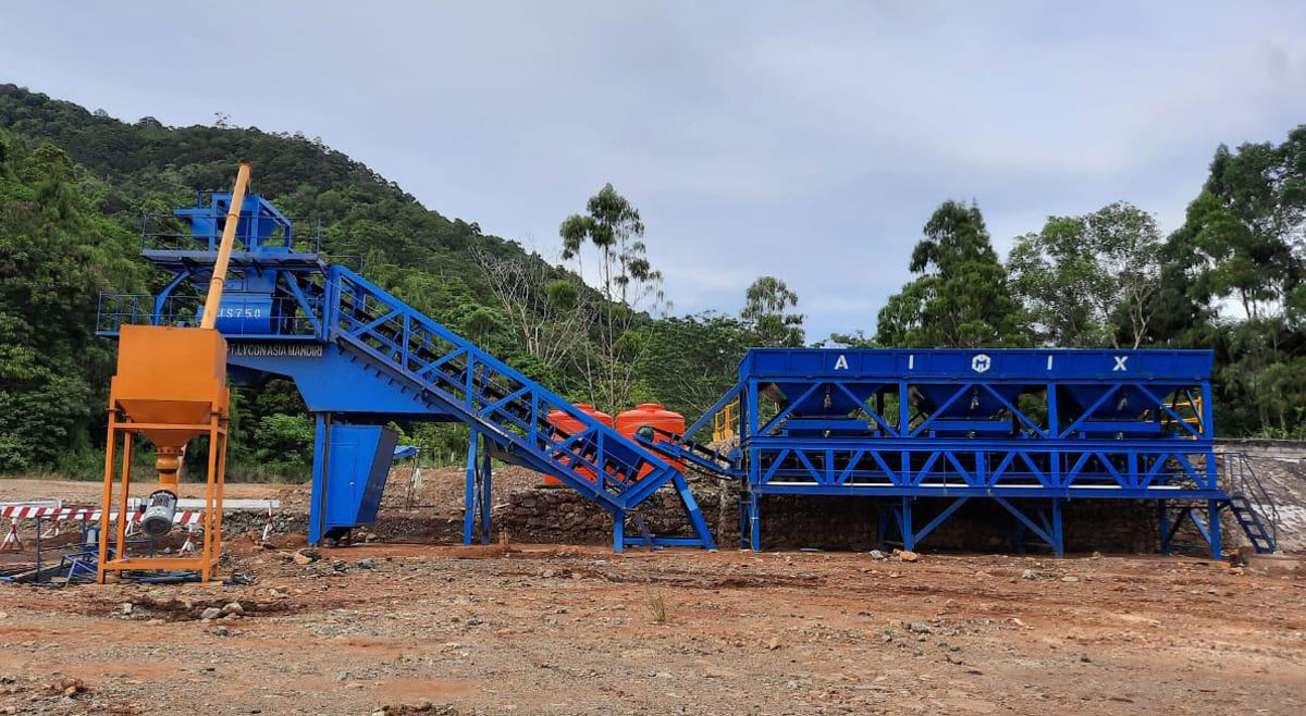 AJY-35 mobile concrete plant in Indonesia