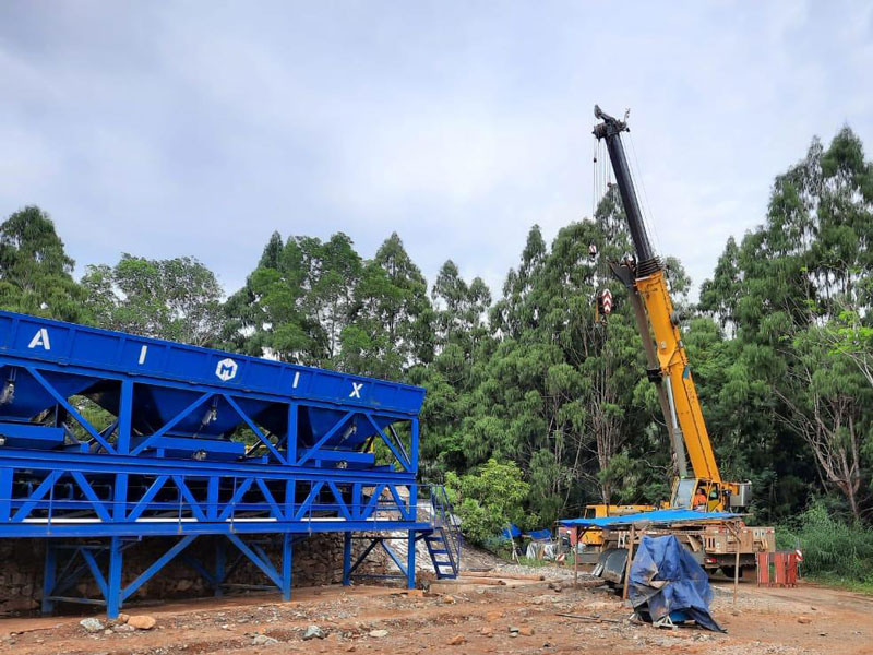 install AJY-35 mobile concrete plant
