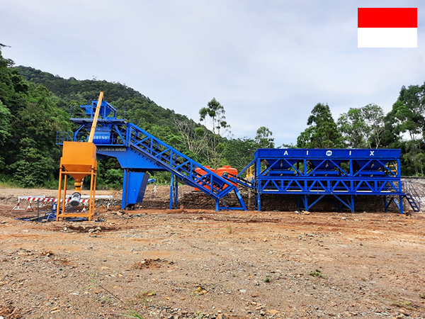 AIMIX Installed The AJY-35 Mobile Concrete Batching Plant In Indonesia
