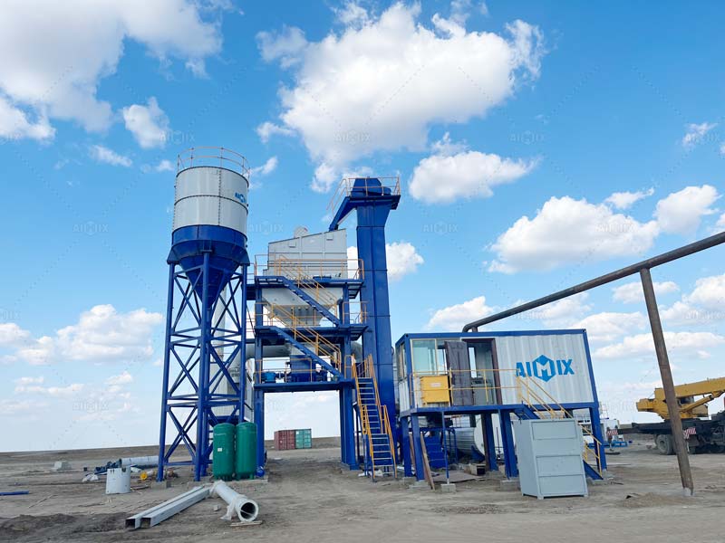 stationary asphalt batch mix plant