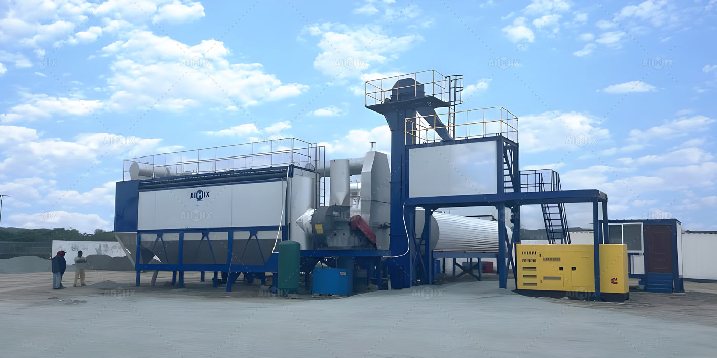 100 ton portable drum asphalt mix plant in Ecuador