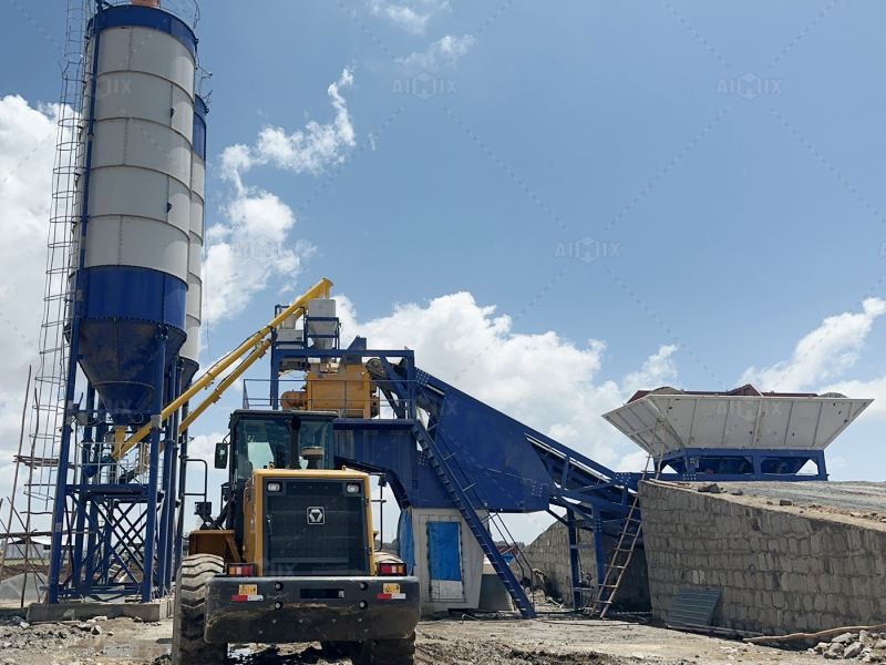 AJY60 Mobile Batching Plant for Ethiopian Real Estate Contractor