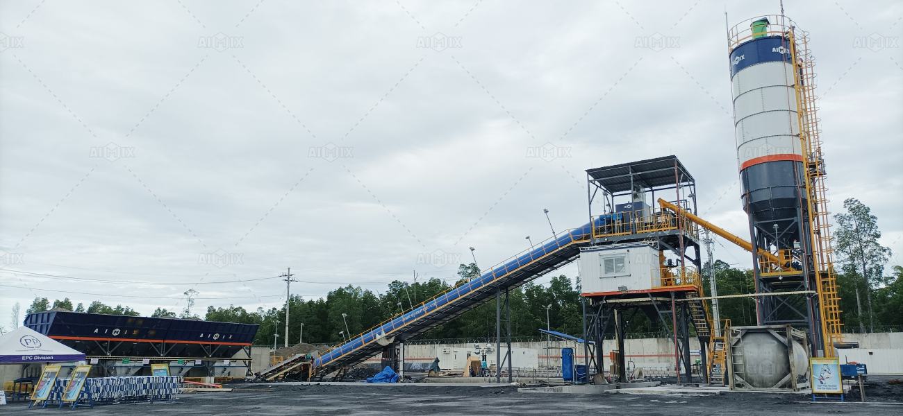 AJ90 batching plant on site