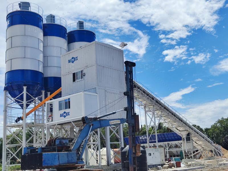 Aimix AJ180 stationary concrete plant solution