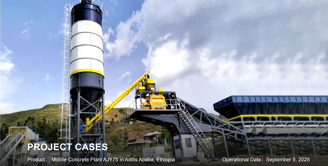 AJY75 mobile batch plant working in Ethiopia