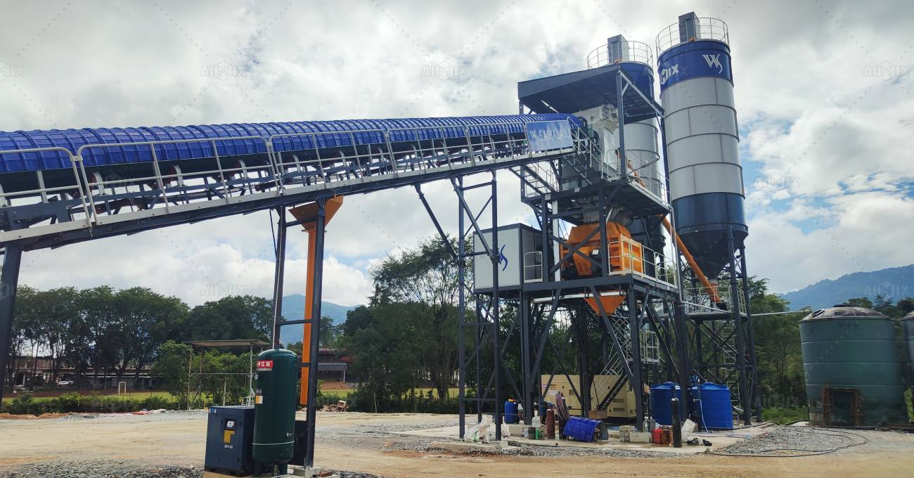 AJ120 batching plant for Malaysian customer with easy operation