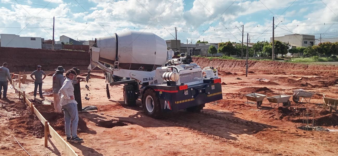 Aimix Self Loading Diesel Concrete Mixer Brings Mobile Productivity to Rural Construction in Brazil
