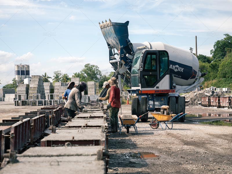 Aimix portable Concrete Mixer for Onsite Precast Concrete Production in Malaysia