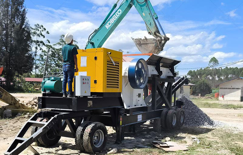 mini mobile wheeled type jaw crushing equipment